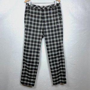 Puma Dry Cell Black Gray Plaid Athletic Stretch Men’s Golf Pants 34 x 32
